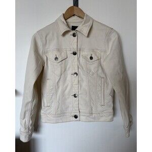 J Crew Cream Classic Denim Jacket Size XS